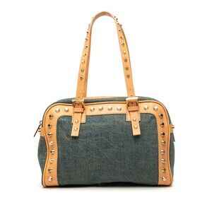 Fendi Studded Denim Shoulder Bag Pre- #336406F79B